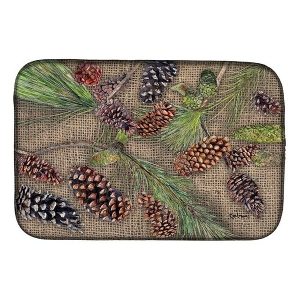 Carolines Treasures Carolines Treasures 8735DDM Pine Cones Dish Drying Mat 8735DDM